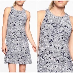Athleta Santorini High Neck Printed Sun Dress Navy
